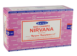 Satya Nag Champa Nirvana Incense Sticks 12pk, vibrant packaging, front view, from India