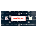 Satya Palo Santo Backflow Incense Cones Pack Front View - 144 Bulk Pack