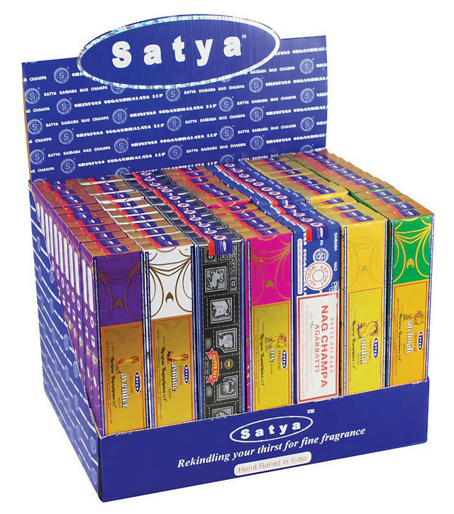 Satya Incense Natural Series 84 Pack Assorted Colors, Compact Design for Home Decor