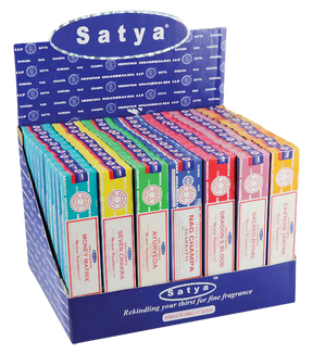 Assorted Satya Incense VFM 1 Series 84 Pack Displayed in Box, Portable Home Decor