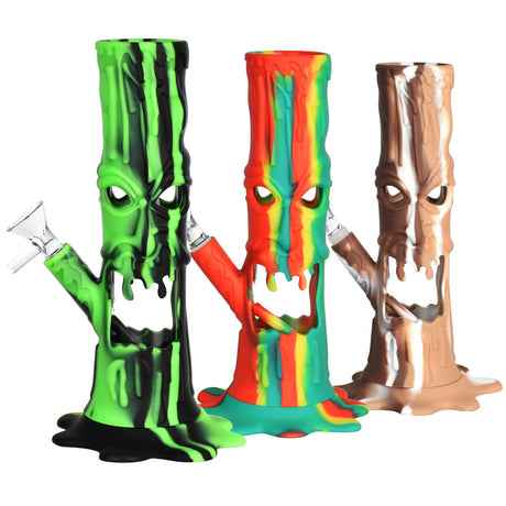 Scary Tree LED Water Pipe trio in green, rainbow, and brown with heavy wall design