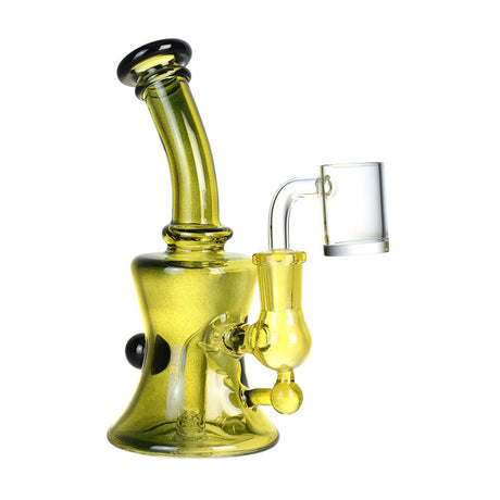 Science of Color Dab Rig with 14mm Female Banger, Borosilicate Glass, Angled Side View