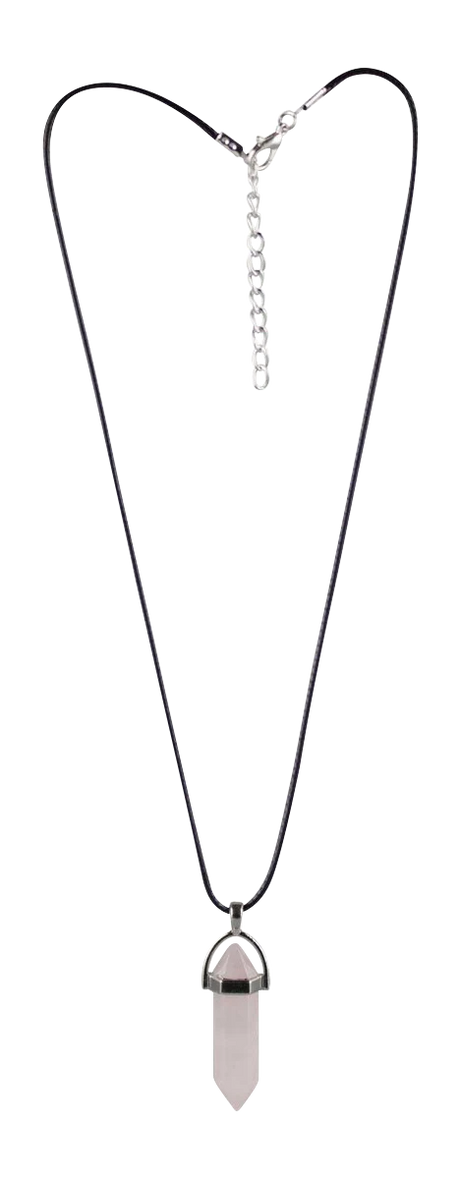 Chic Semi Precious Stone Pendant on 17.5" Chain - Assorted Colors - Front View