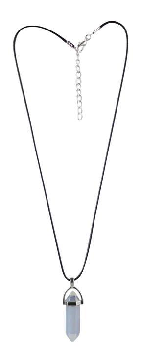 Elegant Semi Precious Gemstone Pendant Necklace on a 17.5" Chain - Front View