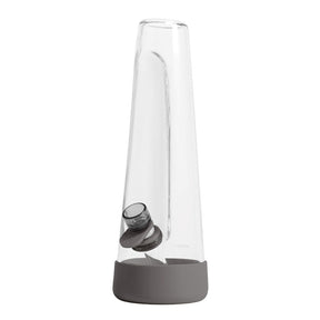 Session Goods 10" Designer Water Pipe in Charcoal, Beaker Design, 10mm Female Joint, Front View