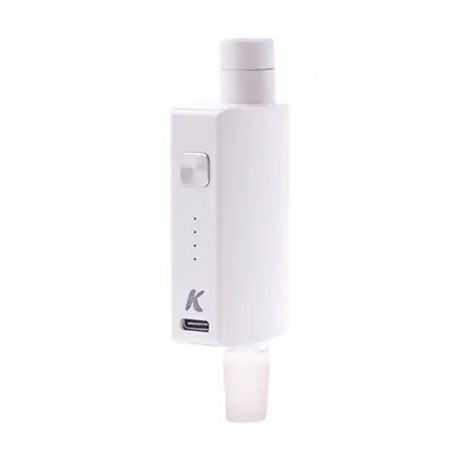 KandyPens Session Vaporizer in White - Front View with Simple Controls and LED Indicators