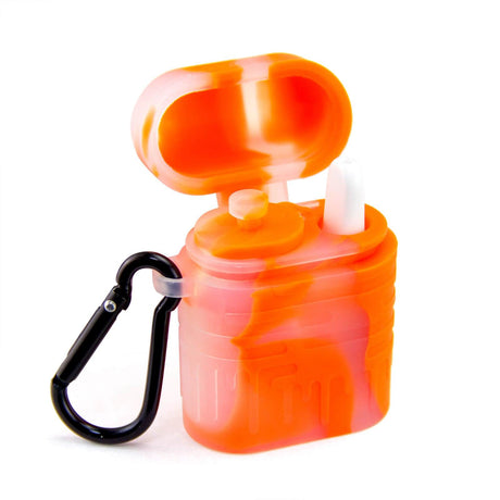 Orange Silicone One Hitter Dugout by PILOT DIARY with Keychain, Easy for Travel