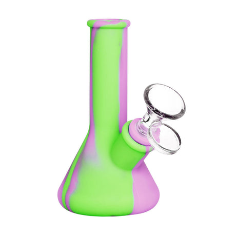 Silicone Beaker Travel Bong - Lil' Doink in Neon Green and Pink - Compact Design