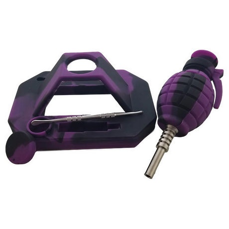 DankGeek Silicone Grenade Dab Straw with Titanium Tip, Assorted Colors, Side View