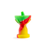 PILOT DIARY Silicone Carb Cap with Glass Bowl Screen in Rasta Colors - Front View