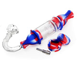 PILOT DIARY Silicone Glass Dab Straw Kit in Red and Blue with Accessories