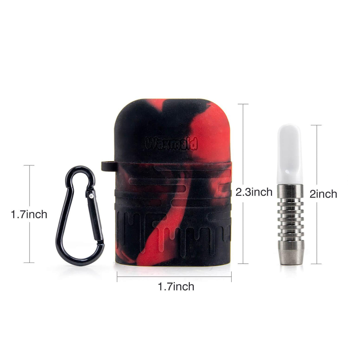 PILOT DIARY Silicone Dugout with One Hitter in Red/Black with Carabiner - Front View