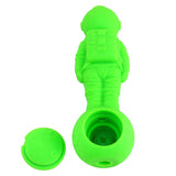 PILOT DIARY Astronaut Silicone Honey Straw in Neon Green with Cap, Top View
