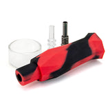 PILOT DIARY Silicone Nectar Collector Kit in Red & Black - Includes Glass Dish & Titanium Tip