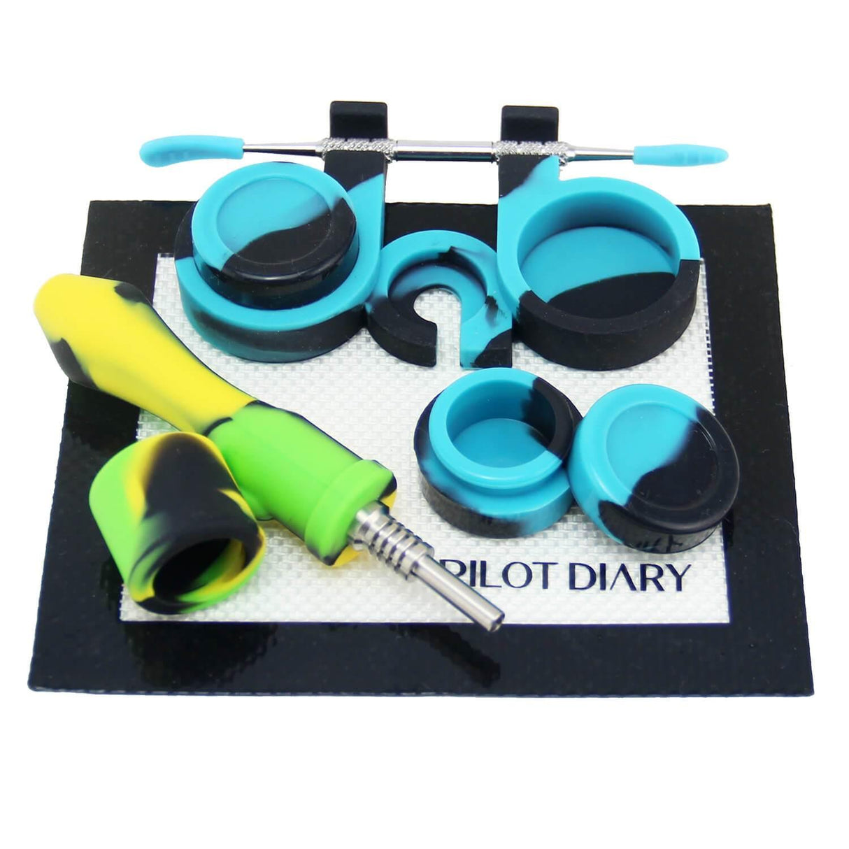 PILOT DIARY Mini Honey Straw Dab Kit with silicone containers on white background