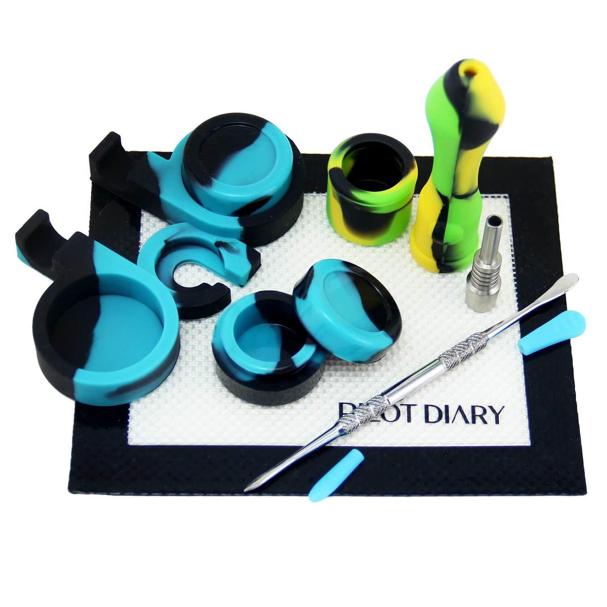 PILOT DIARY Mini Honey Straw Dab Kit with Silicone Containers - Top View