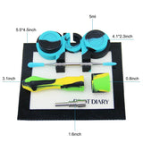 PILOT DIARY Mini Honey Straw Dab Kit with Silicone Containers and Metal Tool, Top View