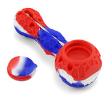 PILOT DIARY Silicone Pipe with Removable Glass Bowl - Red, White, and Blue