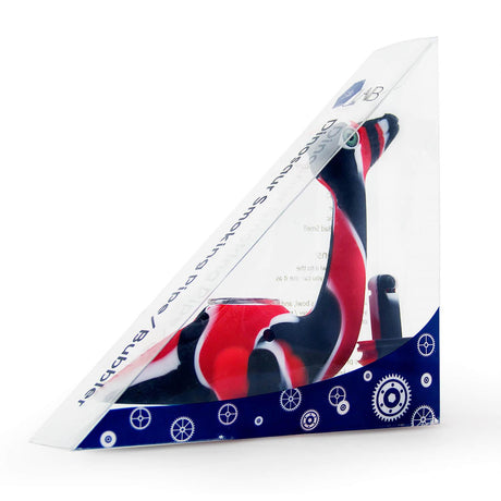 PILOT DIARY Dinosaur Silicone Pipe in packaging, vibrant red and black, easy to clean design