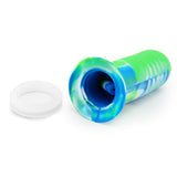 PILOT DIARY Collapsible Silicone Bong in Blue and Green - Easy to Store and Clean