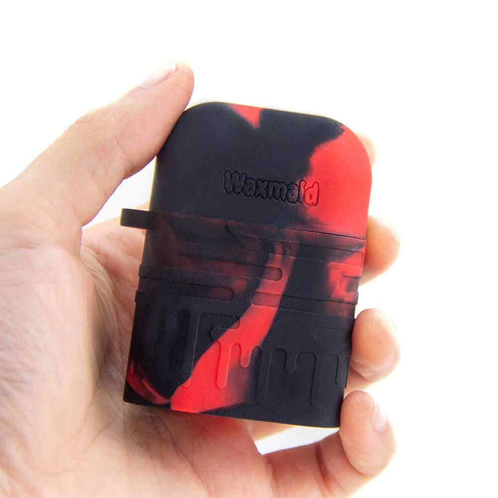 PILOT DIARY Silicone Dugout with One Hitter in Red/Black held in hand, compact and portable