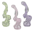 Assorted pastel-colored Slime Glass Bubblers for dry herbs, 5.5" size, displayed in a row