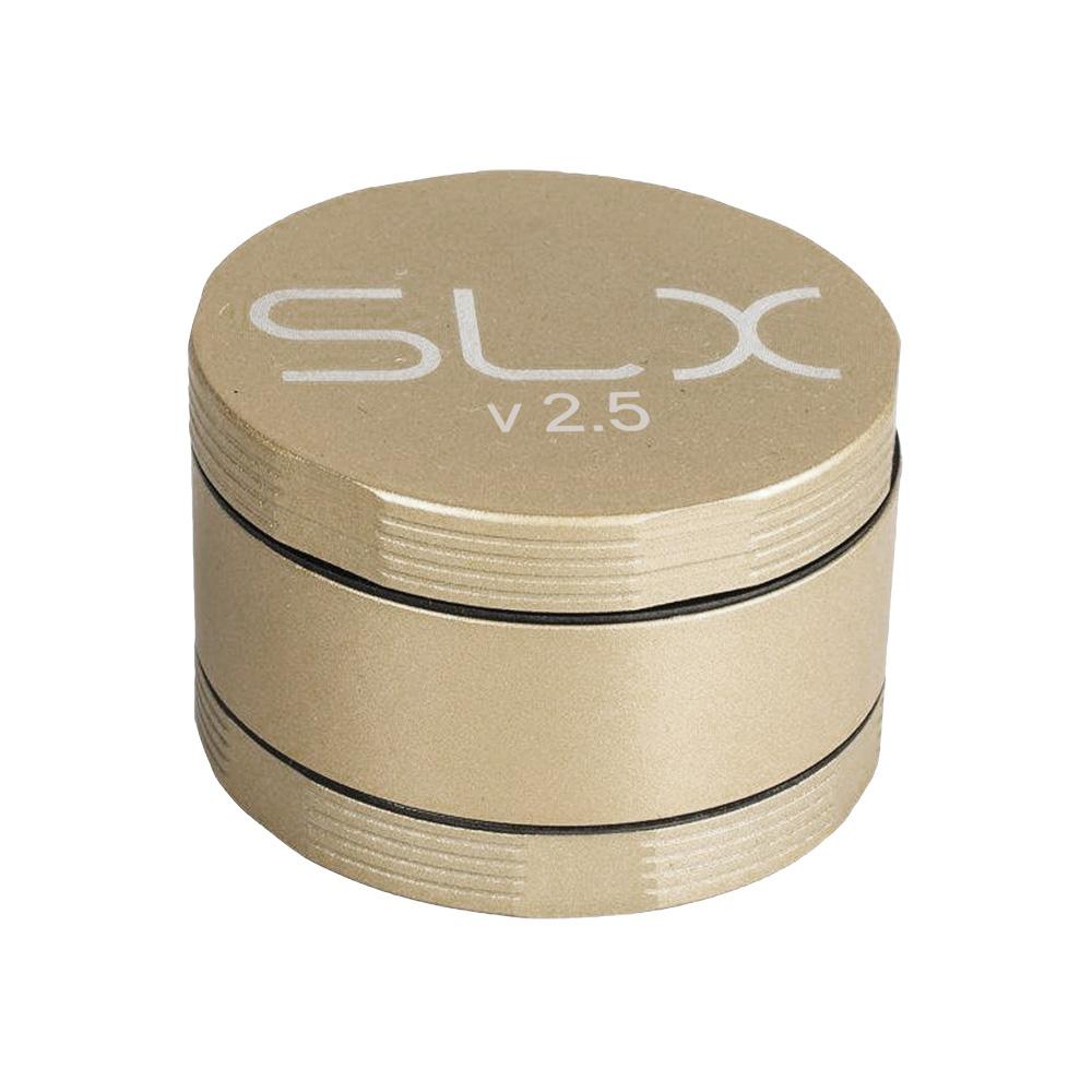 SLX Ceramic Coated 2.5" Medium Grinder in Gold, 4-Part Design, Top View