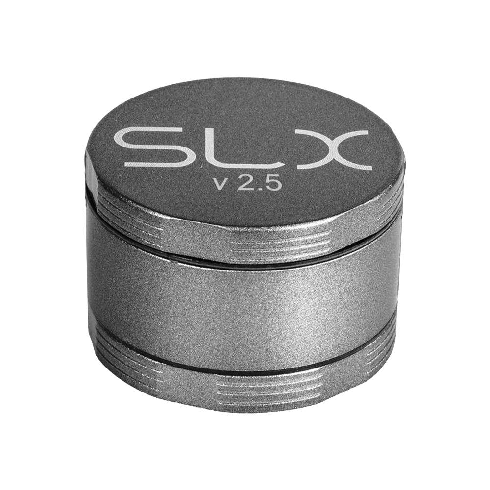 SLX v2.5 Ceramic Coated 2.5" Medium Grinder in Gray, Portable 4-Part Design for Dry Herbs