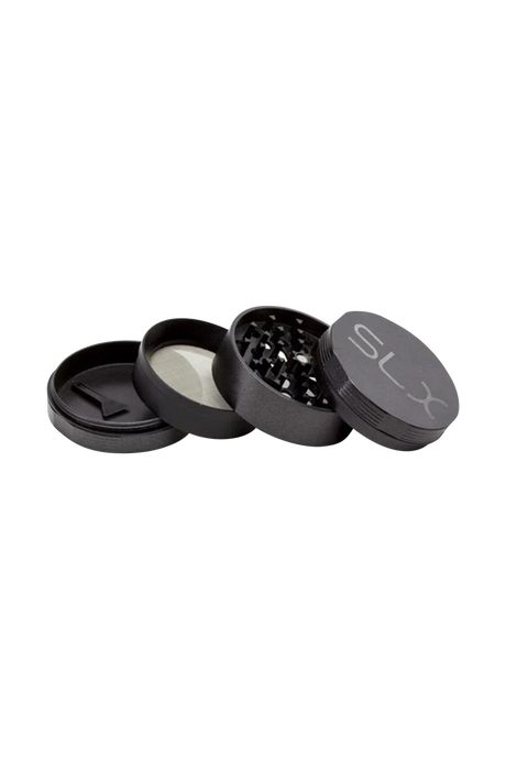 SLX Ceramic Coated Grinder, 2.5" Medium, 4-Part, Steel, Portable, Black, Ideal for Dry Herbs