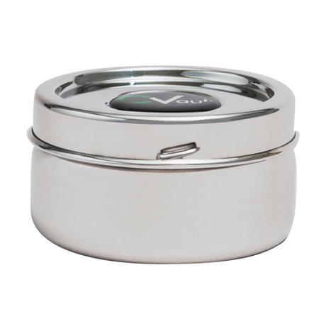 FreshStor CVault Storage Case Large - XS Twist, front view on white background, airtight stainless steel