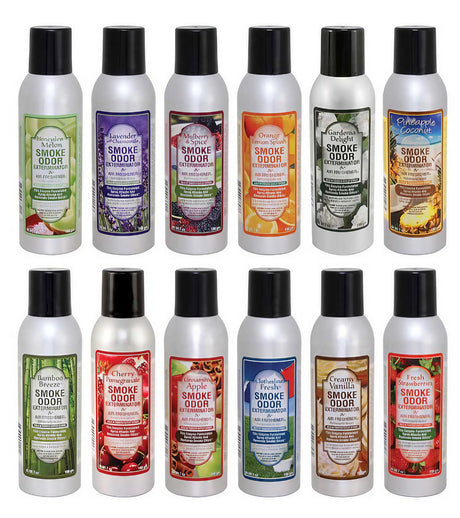 Assorted Smoke Odor Exterminator Sprays, 7 oz 12 Pack, Front View on White Background