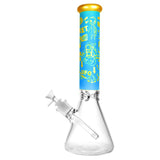 14" Space Travel Neon Bright Water Pipe Front View with Slit-Diffuser Percolator