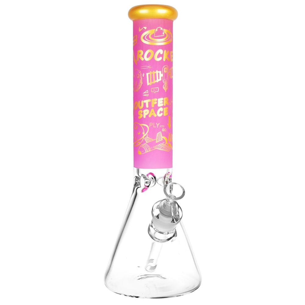 14" Space Travel Neon Bright Beaker Water Pipe with Slit-Diffuser Percolator