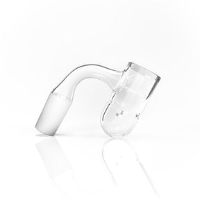 Honeybee Herb Splash Bucket Whirlwind Quartz Banger at 90° angle, 14mm male joint, clear design
