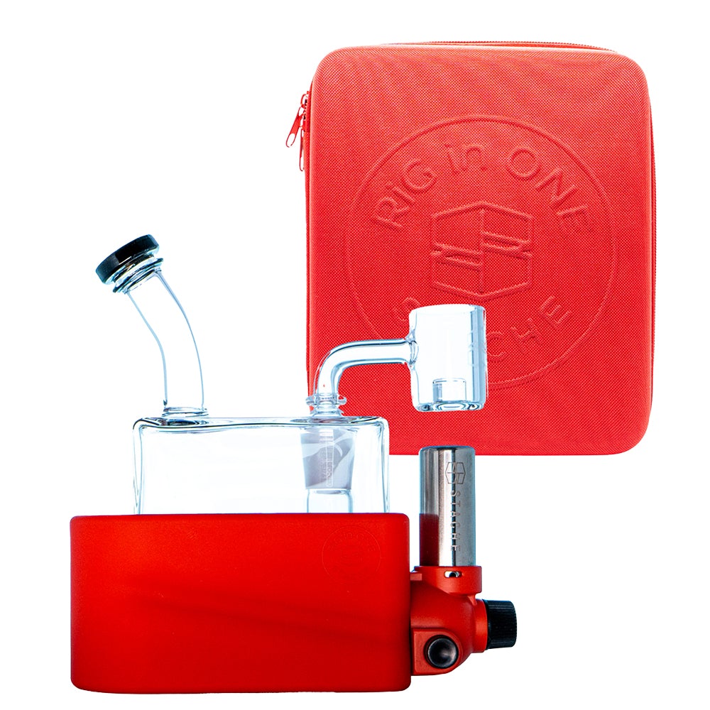 Rig In One Matte Modular Portable Dab Rig | Red