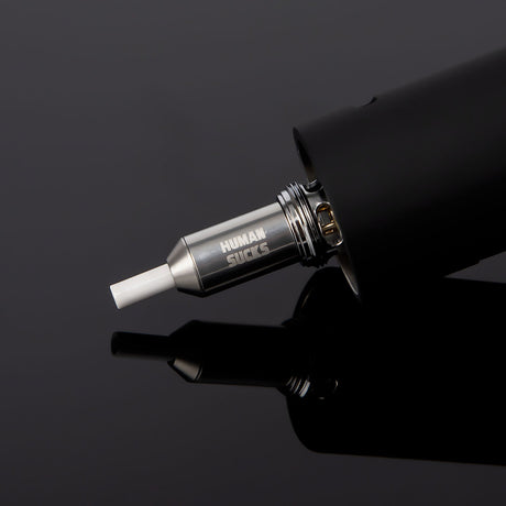 HUMANSUCKS STINGER 2 Tip close-up, sleek design with logo, on black background
