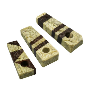 Stone & Wood Pipes - 9 Pack, Compact 3.5" Hand Pipes for Dry Herbs, Top View