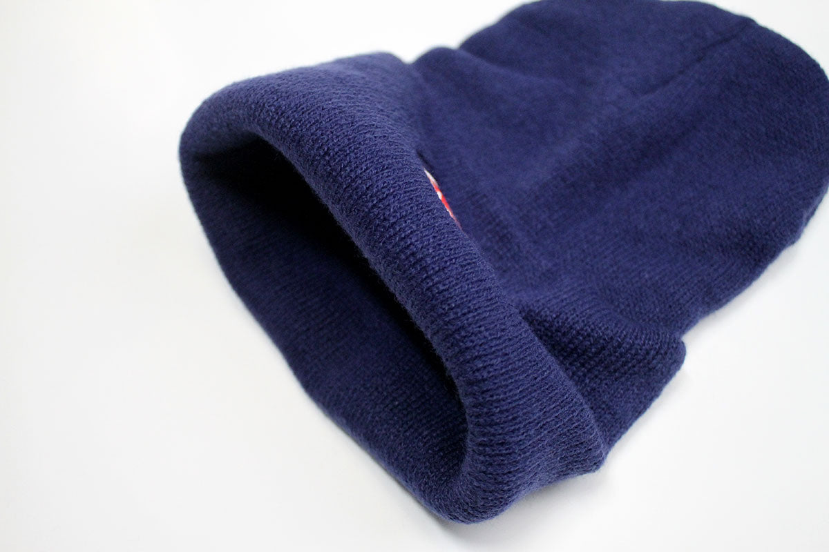 StonerDays 12" Knit Navy Blue Beanie, Acrylic Material, Front View on White
