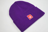 StonerDays 12" Knit Purple Beanie with Embroidered Logo - Front View