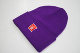 StonerDays 12" Knit Purple Beanie with Embroidered Logo - Front View