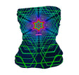 StonerDays 3D Geometry Neck Gaiter in UV Reactive Colors, Front View on White Background
