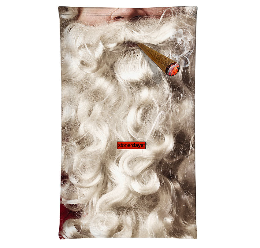 StonerDays Christmas Pack featuring a Santa beard print bandana with a joint
