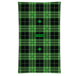 StonerDays Plaid Pack green and black scarf with logo, top view on white background