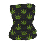StonerDays Plaid Pack featuring a black polyester gaiter with green leaf pattern, front view.