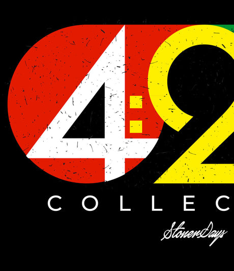 StonerDays 420 Collection Hoodie Design Close-Up on Seamless Black Background