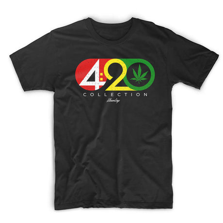 StonerDays 420 Collection black cotton tee with colorful logo front view