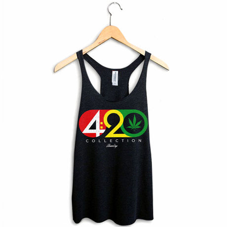 StonerDays 420 Collection Women's Racerback Tank Top in Rasta Colors Front View