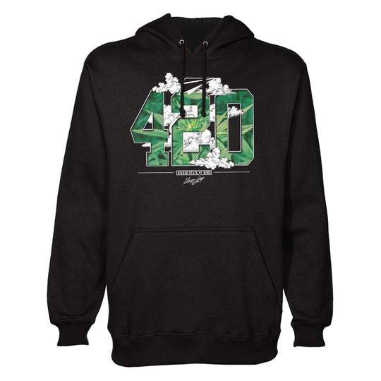 StonerDays 420 Paper Planes Men's Hoodie in Green, front view on a white background