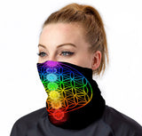StonerDays 7 Chakras Neck Gaiter featuring UV Reactive Colors on Polyester Material