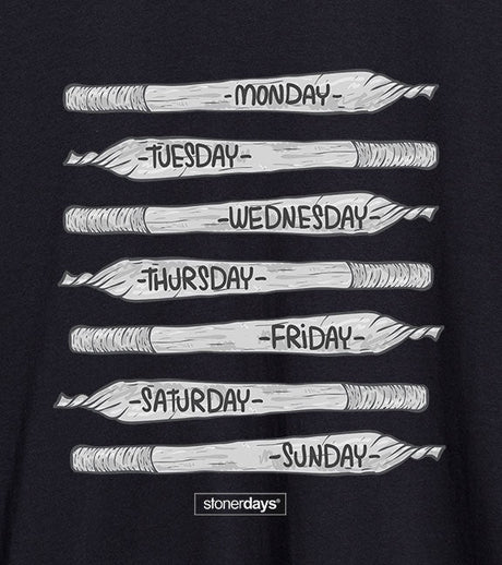 StonerDays All Day Everyday Tank top with days of the week design, front close-up view